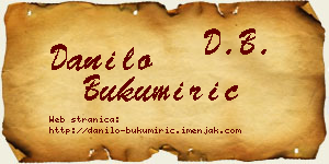 Danilo Bukumirić vizit kartica